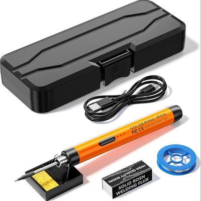 USB or Battery Dual-Use Soldering Iron, 3-Speed Temperature Adjustable Soldering Iron with Storage Box, Soldering Iron Tool Kit for Home & Office