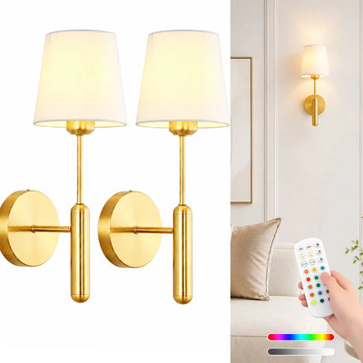 Rechargeable Led Wall Lights, Gold/, Dimmable Wall Light, Remote Control, Adjustable Light Temperature, Adjustable RGB Lighting, Battery-Powered Non-Hardwired Design, Modern Mood Lighting, Ambient Led Lighting