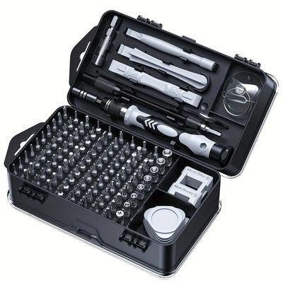 115-Piece Precision Screwdriver Set - Multifunctional Magnetic Tool Kit for Mobile Devices, Laptops, and Electronics with Non-Slip Handle
