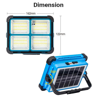 Qawtor Solar Rechargeable LED Work Light, 288 Super Bright 5730 Beads Floodlight with USB & Type-C Charging, 5 Lighting Modes, Waterproof IP66 Portable Lamp for Camping, Fishing, Emergency & Outdoor Use , Summervibes, Fathersdaygift, Dealsforyoudays, Fath