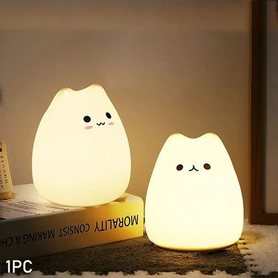 Fall Cute Cat LED Color Night Light, Decorative Night Light, Desktop Atmosphere Bedside Lamp for Bedroom Decoration, LED Desktop Light for Party Festival Birthday Gift, Girls Bedroom Furniture